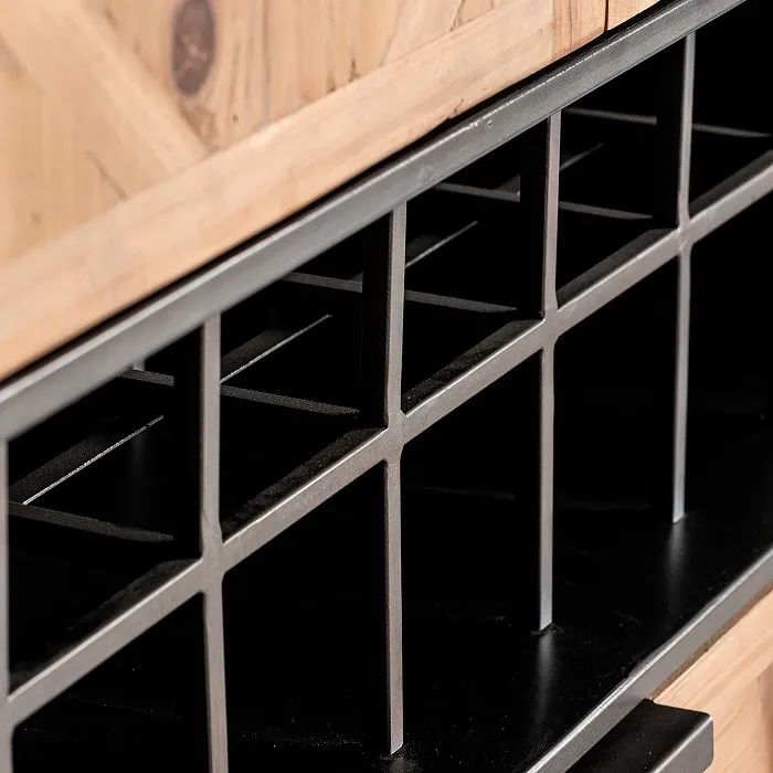 Armario Botellero Abeto Hierro Aiden, Industrial (80x40x170cm) - Imagen 6