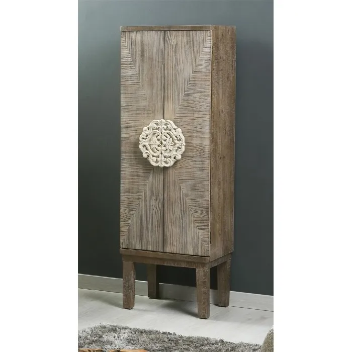Armario Madera Tallada Tirador Medallón Nepal(50x35x150 cm)