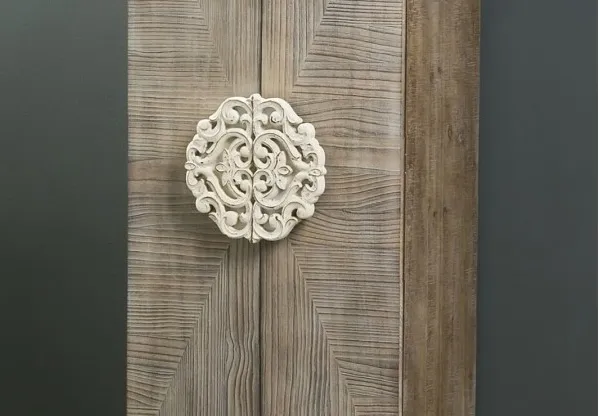 Armario Madera Tallada Tirador Medallón Nepal(50x35x150 cm) - Imagen 2