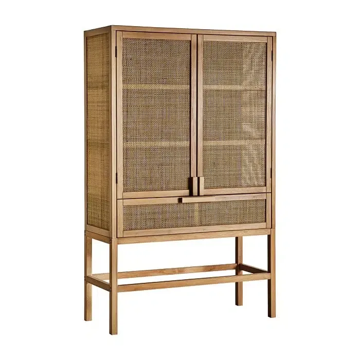 Armario pino-ratán Flam Nature (100x40x160cm) - Imagen 2