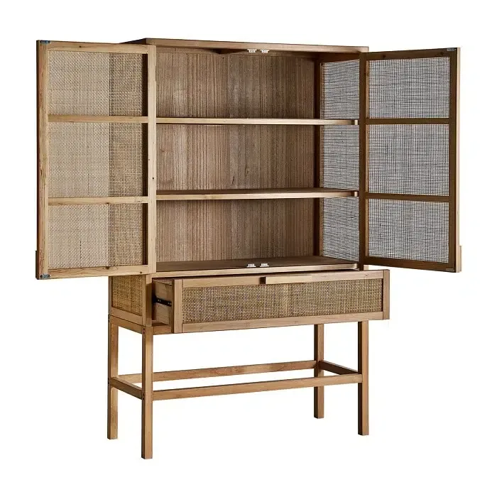 Armario pino-ratán Flam Nature (100x40x160cm) - Imagen 3