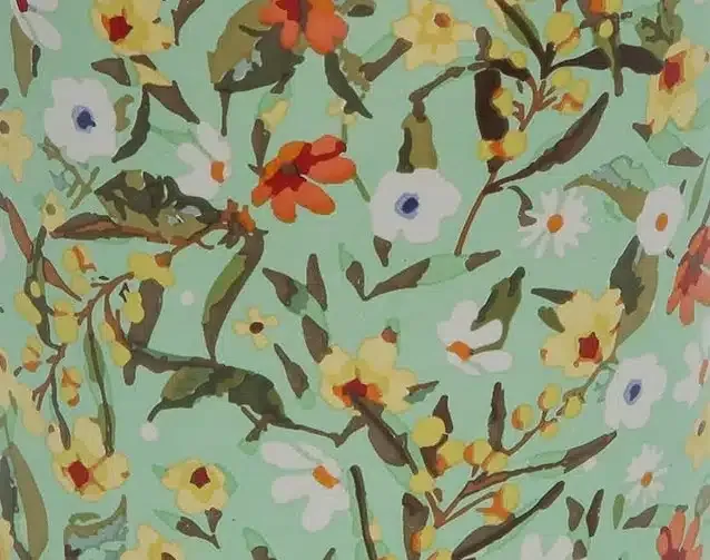 Azucarero Cerámica Blanco Flores Amarillo y Verde Lucy, Vintage(8x8x8 cm) - Imagen 2