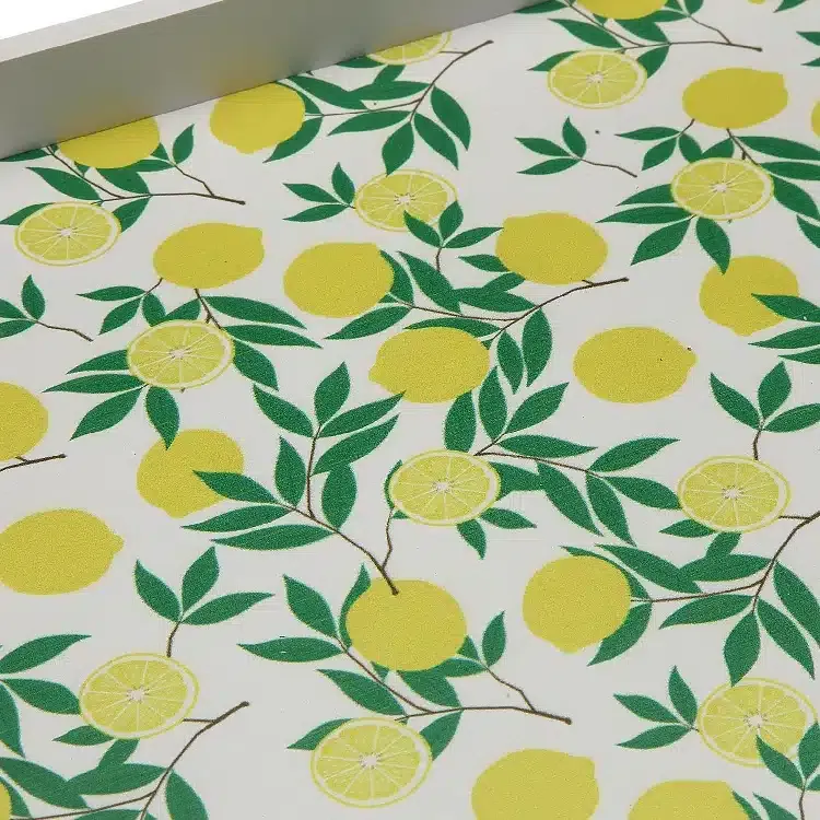 Bandeja Madera Blanca Limones Amarillos y Verdes, Vintage (45x30x5 cm) - Imagen 3