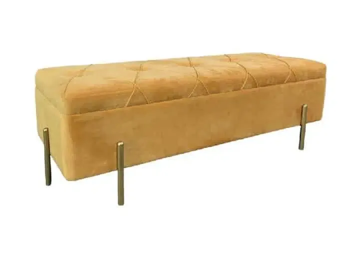 Baúl Terciopelo Mostaza Rombos Enzo (120x40x42 cm)