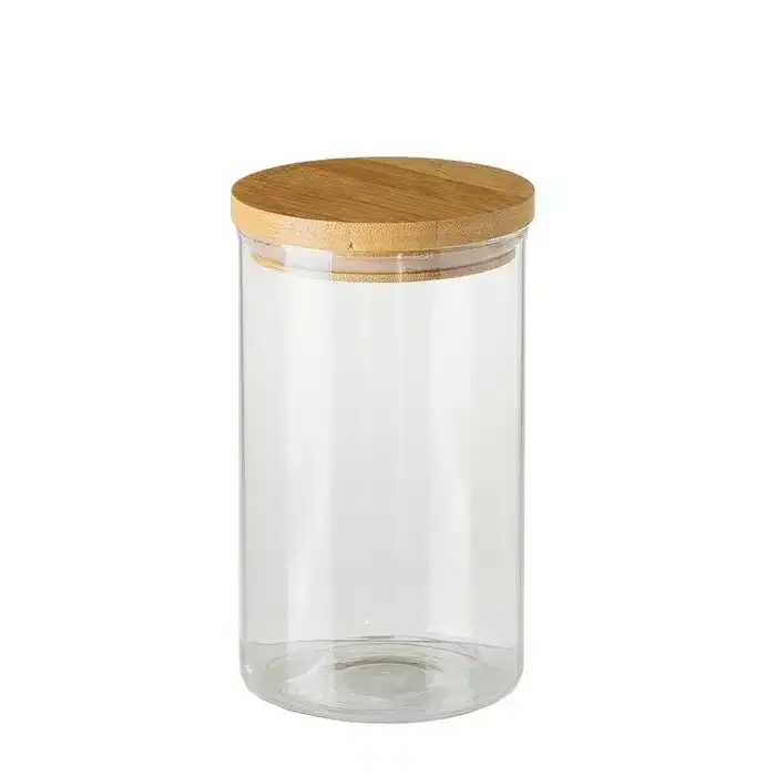 Tarro de Cocina Cristal Bambú Nature (9,5dx17cm)