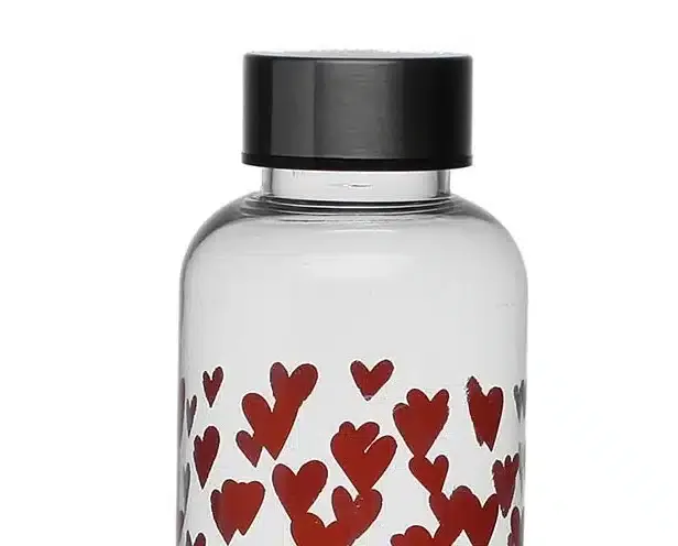 Botella Poliestireno Corazones Rojos, Vintage (6,5×22 cm) - Imagen 3