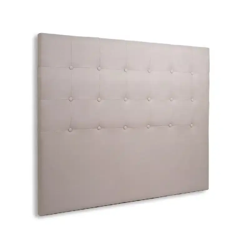 Cabecero Acolchado Capitoné Botones Beige Arizona, Clásico (160x8x120 cm) - Imagen 3