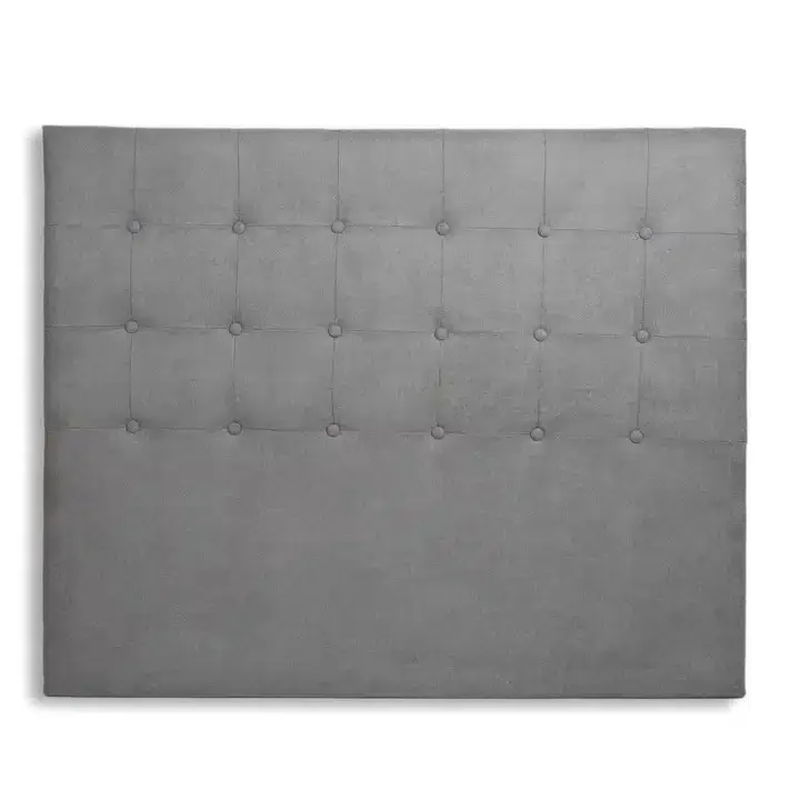 Cabecero Acolchado Capitoné Botones Gris Arizona, Clásico (145x8x120 cm)