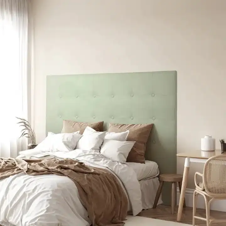 Cabecero Acolchado Capitoné Botones Beige Arizona, Clásico (160x8x120 cm) - Imagen 6