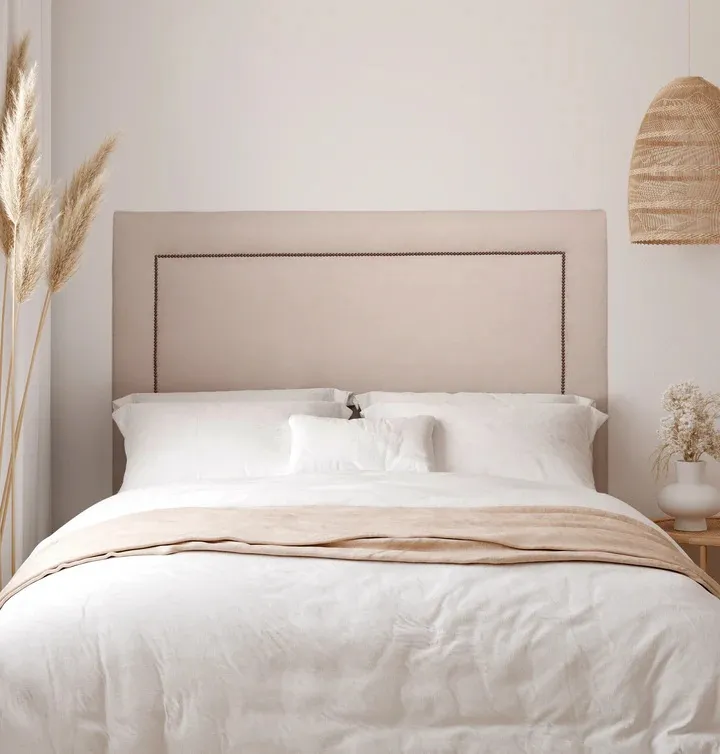 Cabecero Acolchado Tejido Gris Tachuelas Orlando, Clásico (140x8x120 cm) - Imagen 4