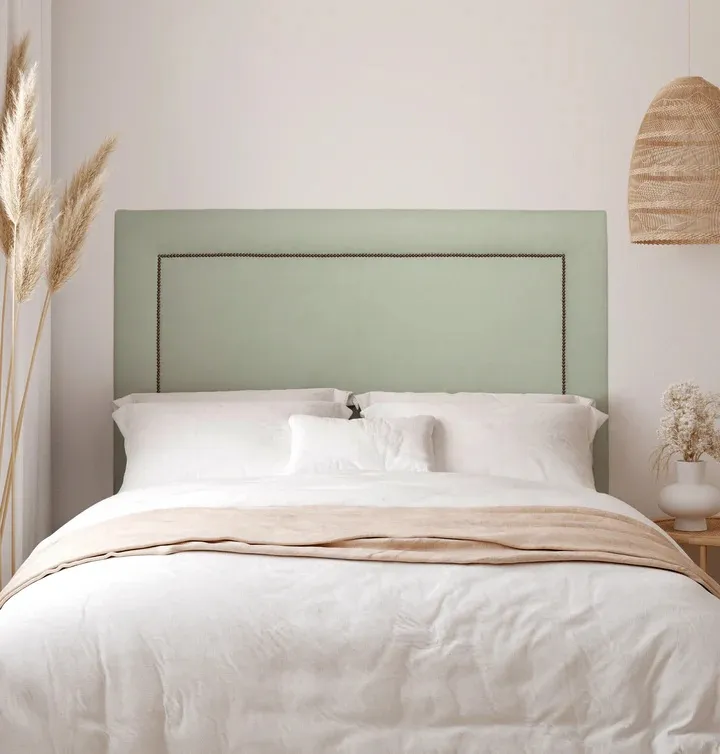 Cabecero Acolchado Tejido Beige Tachuelas Orlando, Clásico (160x7x120 cm) - Imagen 4