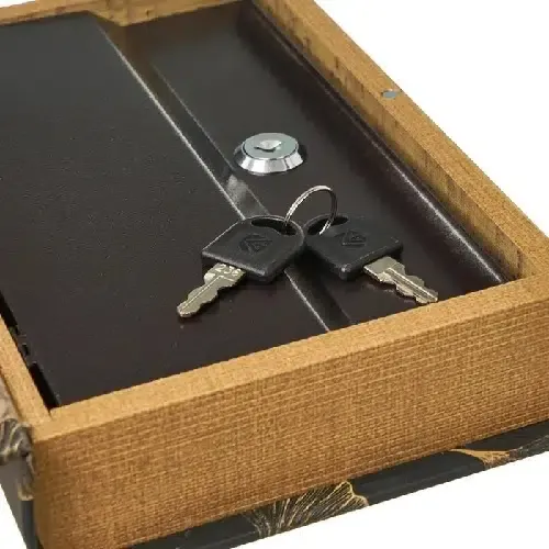 Caja Libro Cierre «Ginko»Negro y Dorado (16x5x24 cm) - Imagen 3