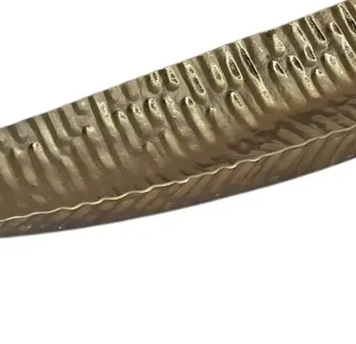 Centro de Mesa Ovalado Aluminio Grabado Oro Akan (48x14x3cm) - Imagen 3