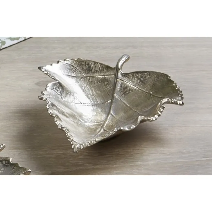 Centro hoja aluminio oro (24x19x5cm) - Imagen 2