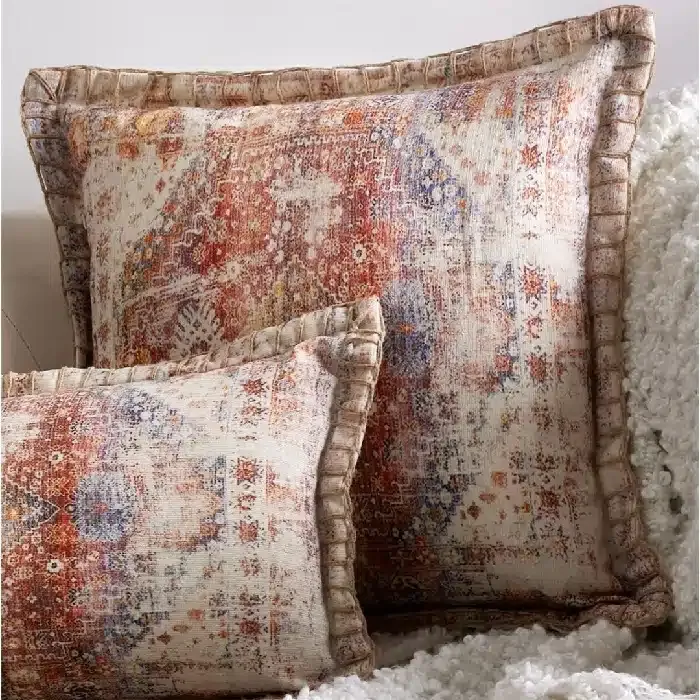 Set 2 Cojines Estampado Étnico Desgastados Granates (30×50 cm) - Imagen 3