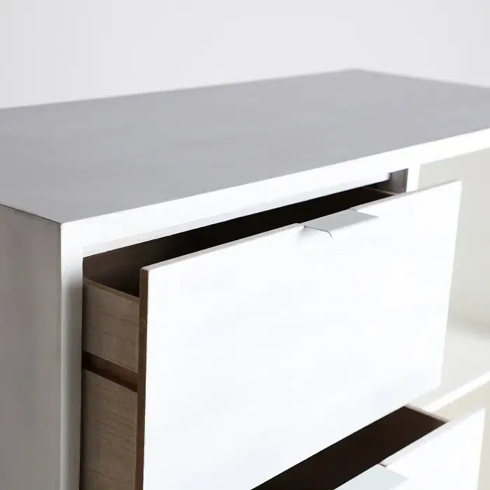 Cómoda Pino Ratán Flam Circle White Nórdica (90x40x80 cm) - Imagen 5