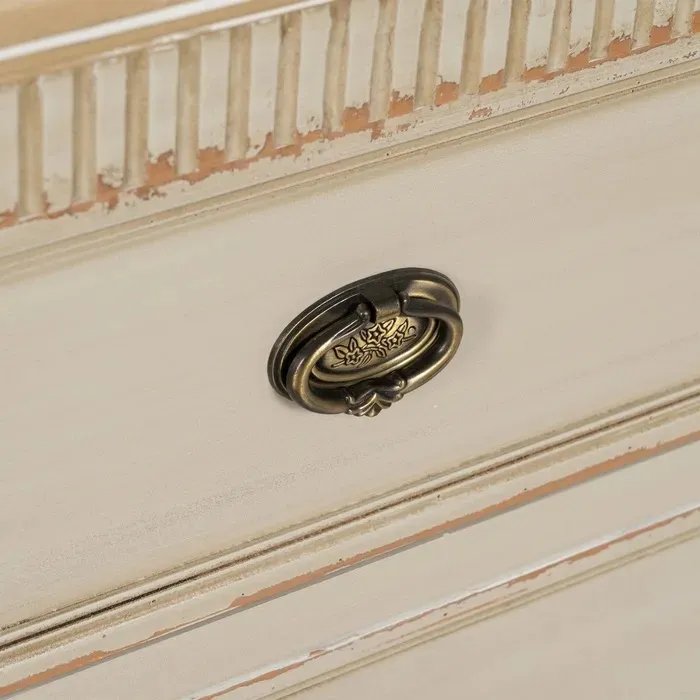 Cómoda Tres Cajones Abeto Crema Natural Amélie, Provenzal(102x45x84 cm) - Imagen 4