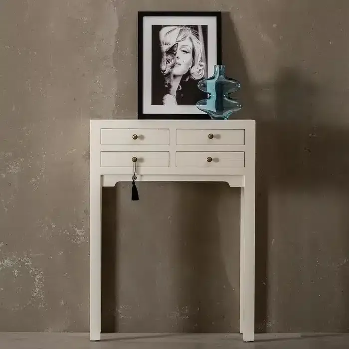 Consola Oriental Lacada Blanca Tokio (63x26x85 cm) - Imagen 2