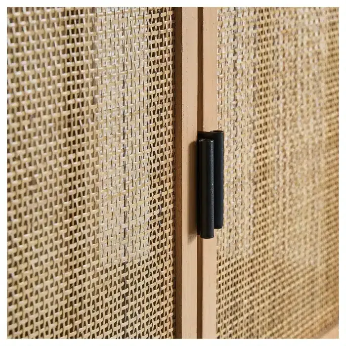 Consola de Pino Negro y Ratán Flam Circle Black (102x31x85cm) - Imagen 5