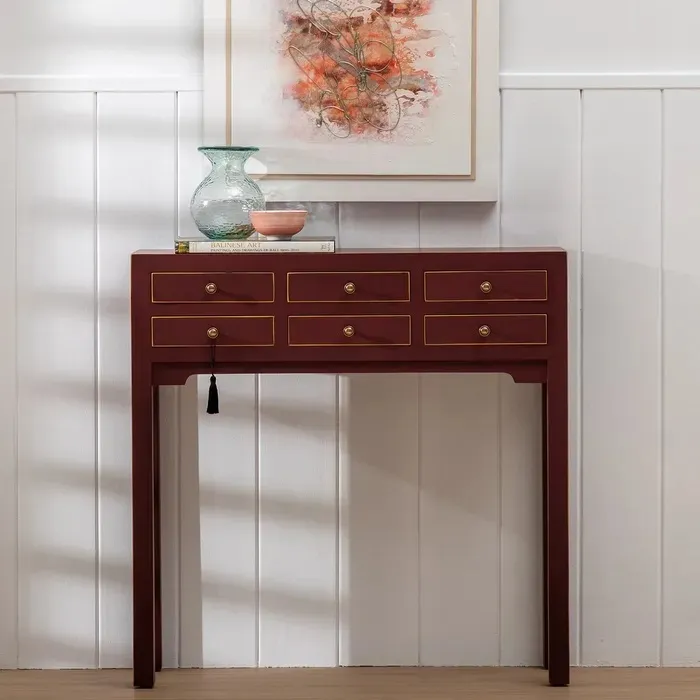 Consola Oriental Roja Tokio (85x26x85 cm) - Imagen 2