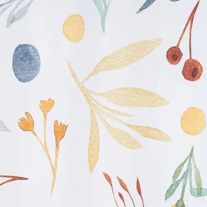 Cortina Baño Blanca Hojas Multicolor (180x200cm) - Imagen 2