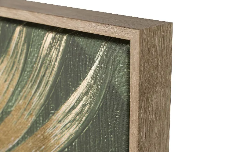 Cuadro Hojas de Palmeras Oro y Verde ( 120x4x80 cm) - Imagen 4