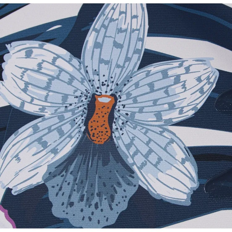 Cuadro Palmeras y Orquídeas Azules y Rosas (50x4x115 cm) - Imagen 4