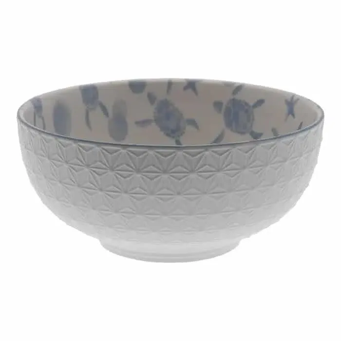 Ensaladera Cerámica Blanca Estrellas Blue Sea (20,5dx9,4 cm) - Imagen 2