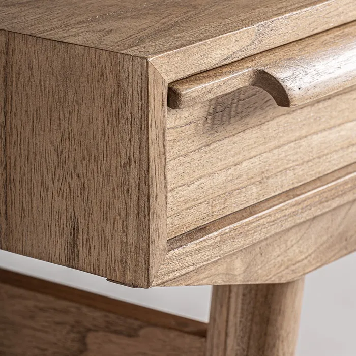 Escritorio de Tres Cajones Mindi Natural Luka, Nórdico (120x53x78 cm) - Imagen 4