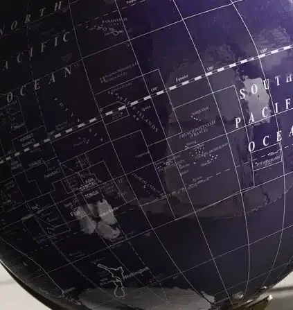 Bola del Mundo Azul-Oro (22dx33cm) - Imagen 2