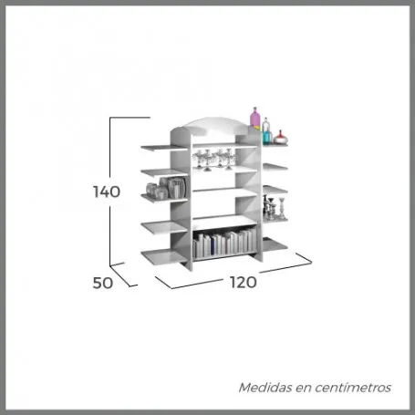 Góndola sistema ranura con 5 estantes 120cm - Imagen 2