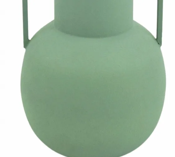 Jarrón Metal Verde Rodas ( 14dx30 cm) - Imagen 3