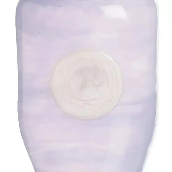 Jarrón Cristal Azul Medallón Blanco (12x9x25 cm) - Imagen 5