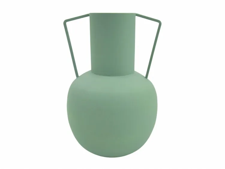 Jarrón Metal Verde Rodas ( 14dx30 cm) - Imagen 4