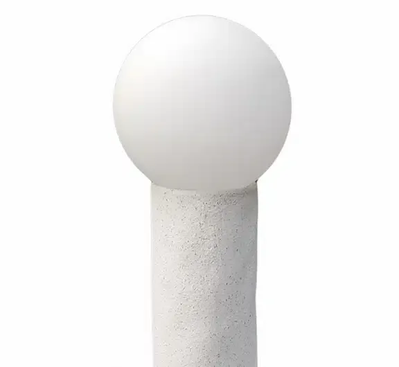 Lámpara Mesa Cerámica Blanca Tubo Selene 17x17x46 cm) - Imagen 5