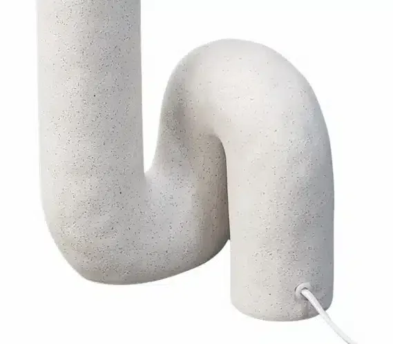 Lámpara Mesa Cerámica Blanca Tubo Selene 17x17x46 cm) - Imagen 4