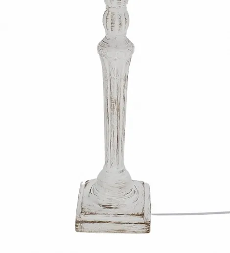 Lámpara Mesa Blanca Decapada Lilith, Provenzal (24dx52 cm) - Imagen 4