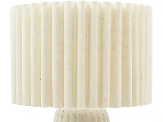 Lámpara Mesa Cerámica Beige Pliegues Diana (27dx43 cm) - Imagen 4