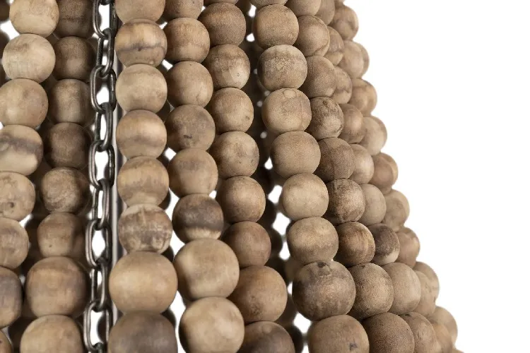 Lámpara Techo Cuentas Madera y Yute Eleonora,Rústica (37dx53 cm) - Imagen 5