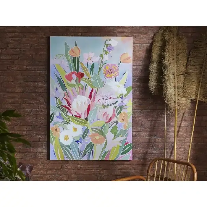 Cuadro Flores Multicolor (80x3x120 cm) - Imagen 2