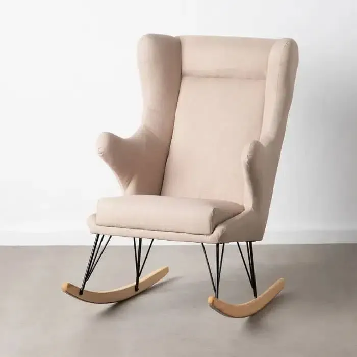 Mecedora tapizada beige Alster,nórdica(71x91x109cm) - Imagen 2