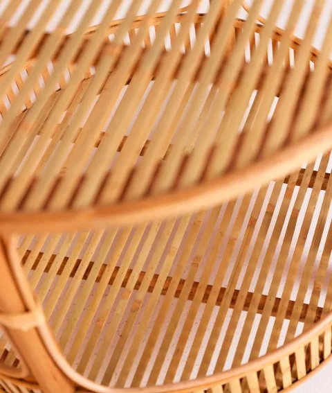 Mesa Auxiliar de Bambú Trenzado Brasilia, Colonial (62×50 cm) - Imagen 4