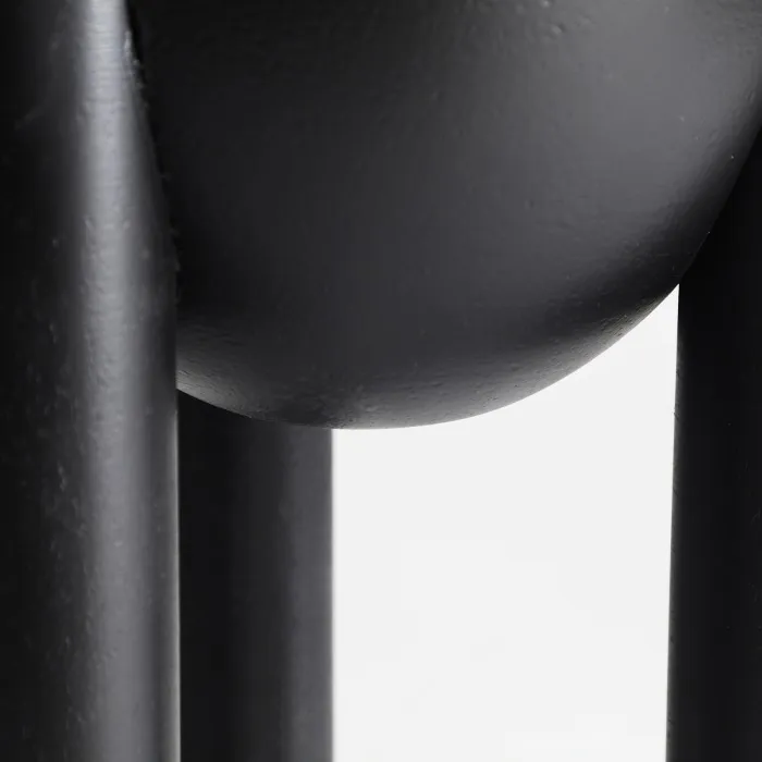 Mesita Auxiliar Redonda Abedul Negro Molduras, Zwart (38dx57 cm ) - Imagen 4