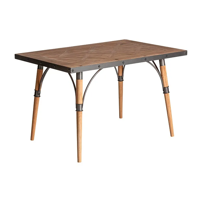 Mesa Comedor Abeto Metal Aiden, Industrial (120x80x76 cm)