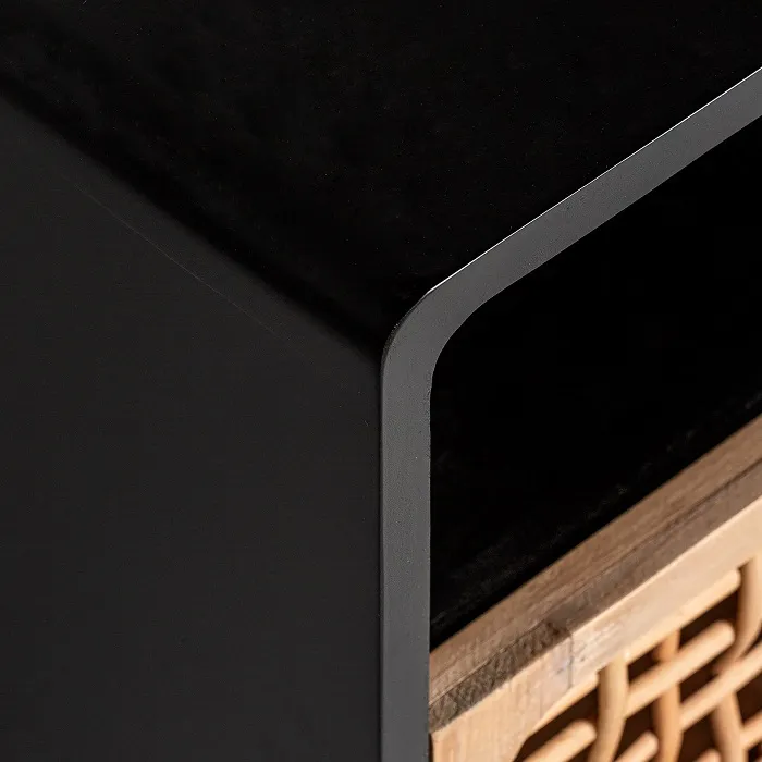 Mesita Auxiliar Abeto Negro Natural Bryan Industrial (48x38x51cm) - Imagen 5