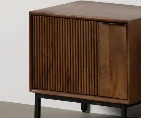 Mesita de Noche en Madera de Mango Ouse, Contemporánea (50x40x50 cm) - Imagen 2