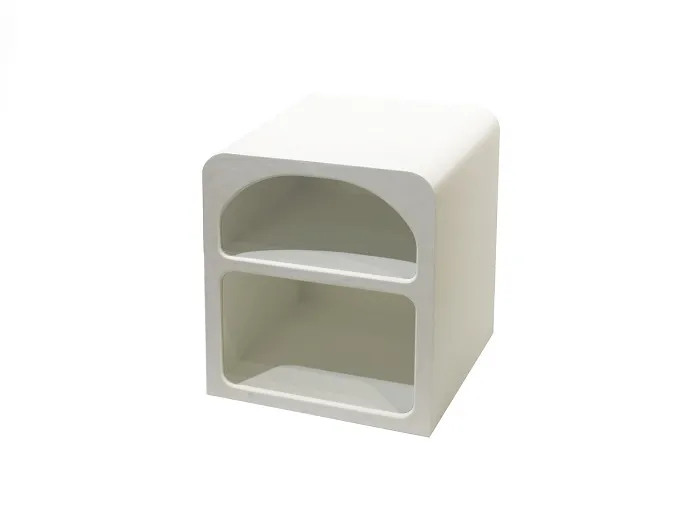 Mesita de Noche Madera Dm Lacada Blanca Mikonos (45x40x55cm)