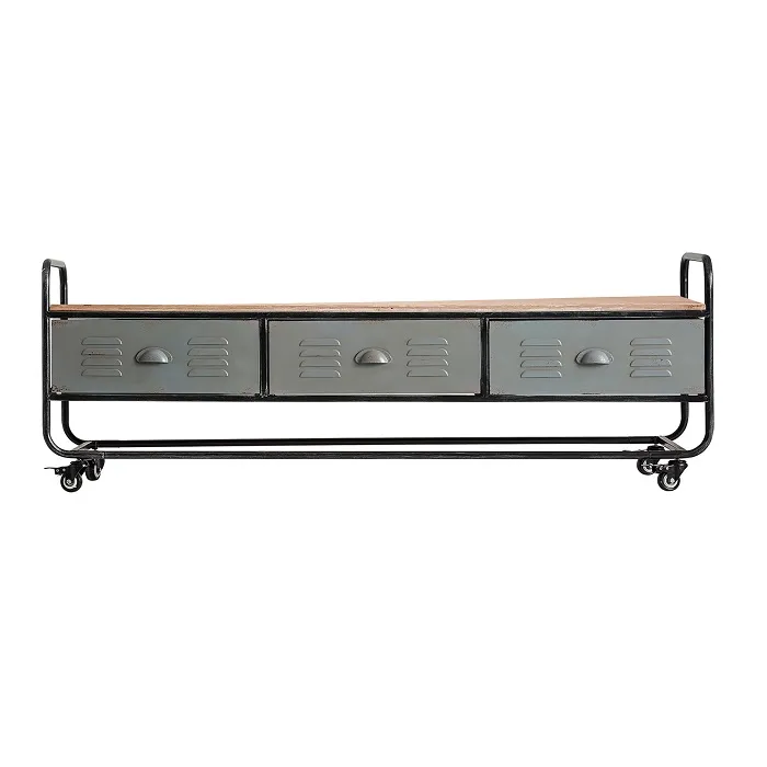 Mueble Auxiliar-TV Metal -Abeto Cardiff, Industrial (150x40x53 cm) - Imagen 2