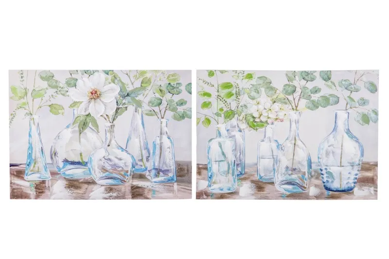 Óleo Jarrones Ramas Verdes (50x3x70cm) - Imagen 3