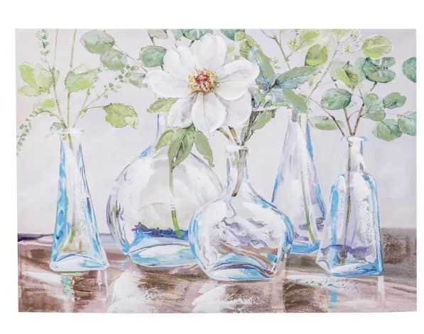 Óleo Jarrones Ramas Verdes (50x3x70cm) - Imagen 5